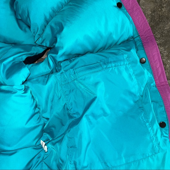 The North Face Down Puffer Vest Black Teal Purple Womens M - Picture 11 of 11